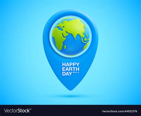 Blue map pointer with cartoon earth globe Vector Image