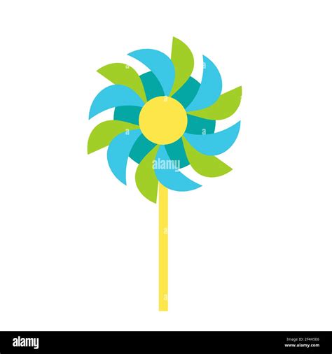 Pinwheel Garden Paper Windmill Toy Icon Vector Illustration Stock