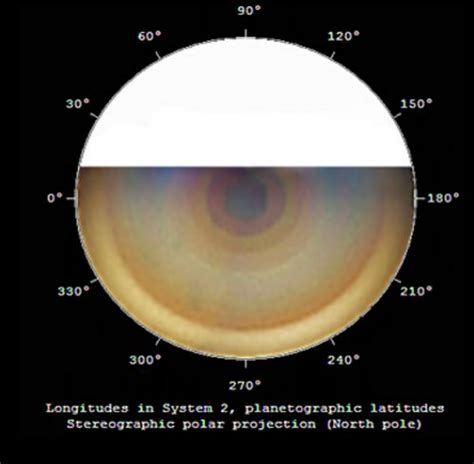 North Polar Projection Map Of Saturn Showing The North Polar Hexagon