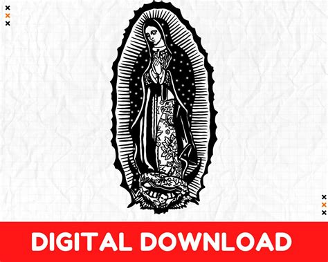 Virgen De Guadalupe Svg Virgin Mary Svg Mother Of God Christian Svg Religious Catholic Svg