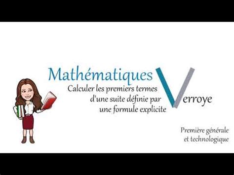 Calculer Les Premiers Termes D Une Suite D Finie Par Une Formule