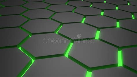 Verde Futurista Abstracto De La Tecnología Del Modelo Del Hexágono Que