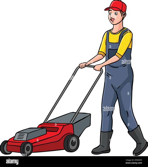 Lawn Mower Cartoon Colored Clipart Illustration Stock Vector Image