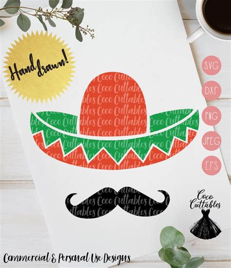 Sombrero And Mustache Svg Cinco De Mayo Svg Sombrero Svg Etsy Uk