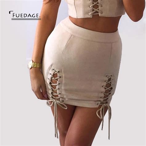 Buy Fuedage Women Skirt Suede Skirts 2017 Summmer New