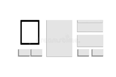 Black White And Gray Color Mock Up Of Stationery A Template For Brand