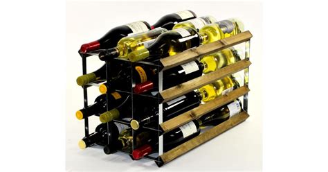 Cranville Wine Racks Double Depth Wine Rack Ready Assembled Walnut