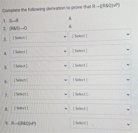 Complete The Following Derivation To Prove That Chegg