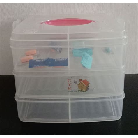 Eco-Friendly Organizer Three Removable Transparent Plastic Storage Box ...