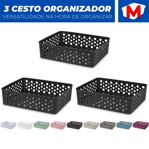 Kit Cestos Organizador Armario Gaveta Lavanderia M X Shopee