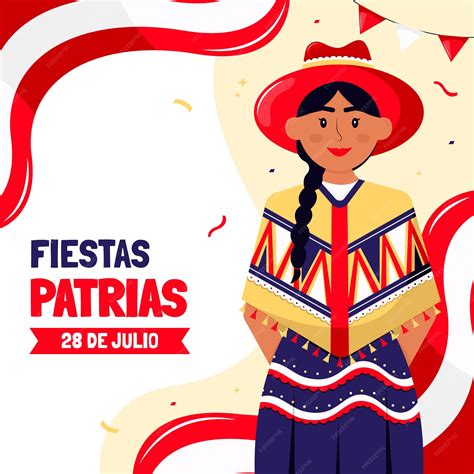 Premium Vector | Flat illustration for peruvian fiestas patrias