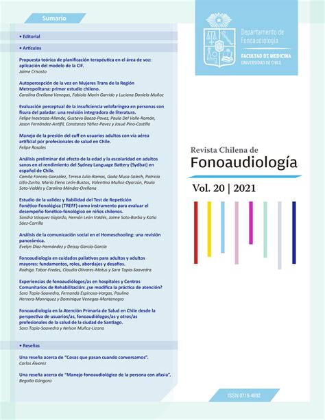 Anteriores Revista Chilena de Fonoaudiología