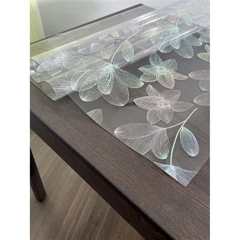 Fata De Masa Transparenta Silicon Cu Model Gri 100 X 220 Cm EMAG Ro