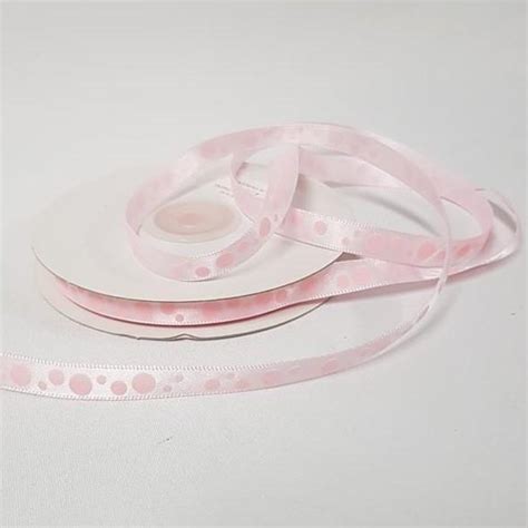 Satin Ribbon Raised Dots 10mm Pink Desflora