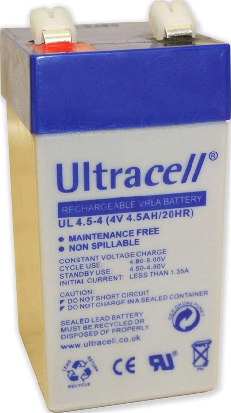 Ultracell Ul Rechargeable Vrla Lead Acid Battery V Ah White