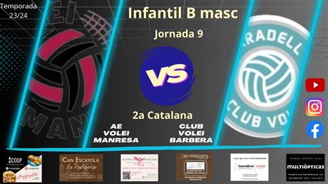 Volei Manresa vs CV Barberà Infantil B masculí 2 12 23 2a catalana