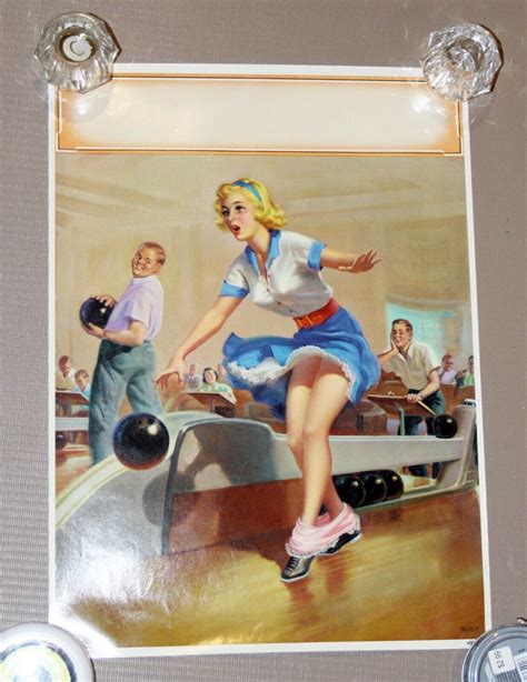 Frahm 1958 Pin Up Print Cheesecake Embarrassment Series Bowling Spare Upskirt Ebay