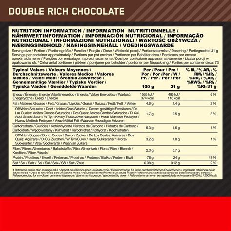 Proteine Whey Gold Standard Double Rich Chocolat 2 2kg Optimum