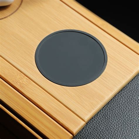 Sofa Armrest Tray Wireless Charging Right Side Pocket Bamboo