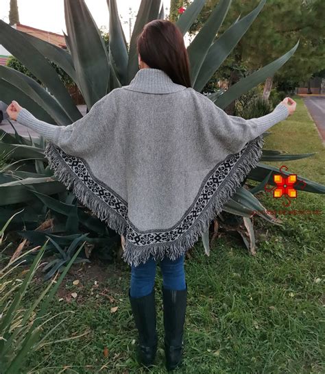 Mexican Poncho With A Russian Collar With A Vinyl Belt Women Shawl