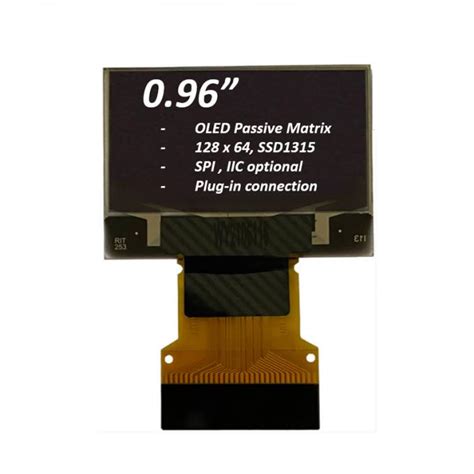 0 96 Inch OLED Display Module 128x64 Pixel SPI I2C Interface Plug In