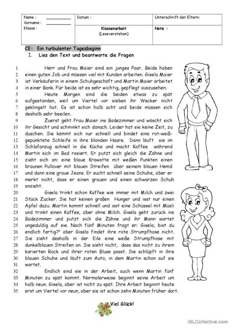 Personenbeschreibung Und Alltag Allg Deutsch Daf Arbeitsblätter Pdf And Doc