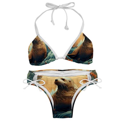 Sea Lion Detachable Sponge Adjustable Strap Bikini Set Two Pack For Any