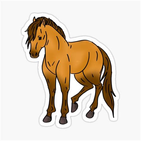 "Dun Mustang Horse " Sticker for Sale by CarolaMaria24 | Redbubble