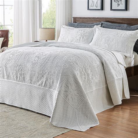 Amazon Qucover White Oversized King Bedspreads X Soft