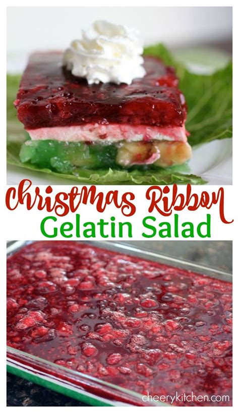 Christmas Ribbon Gelatin Salad Recipe Gelatin Salad Yummy Food