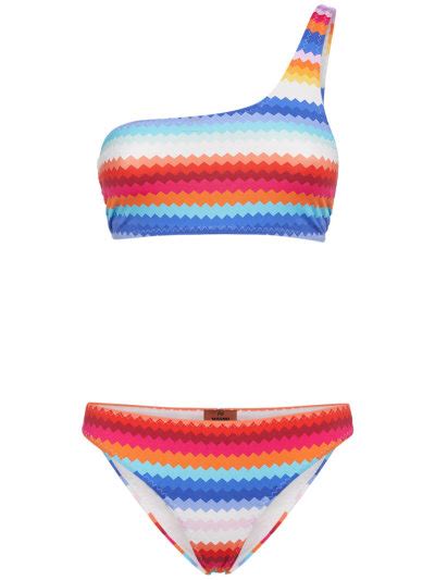 Chevron One Shoulder Bikini Missoni Women Luisaviaroma