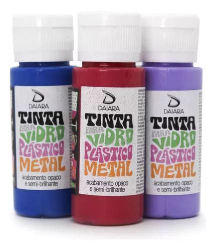 Kit X Tinta Vidro Pl Stico Metal Ml Daiara Escolha A Cor Cor Sortido