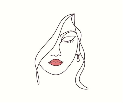 Abstract Line Art Drawing Woman Face Art With Hair 6322660 Vector Art