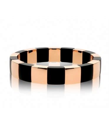 Bracciale Roberto Demeglio Aura Domino Ceramica Rosa Nera Satinata