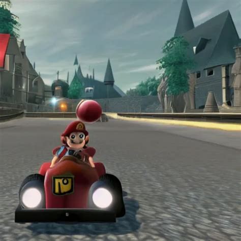 Harry Potter In Mario Kart Gameplay Screenshot Stable Diffusion