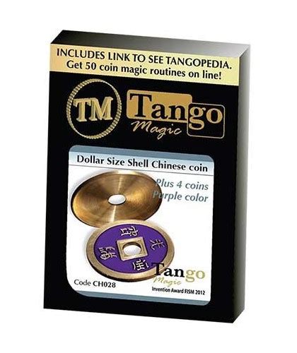 Dollar Size Shell Chinese Coin Purple By Tango Magic Jucarie Si Magie