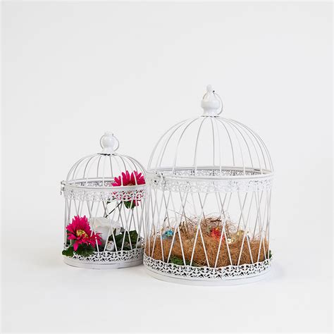 White Bird Cage Luminary