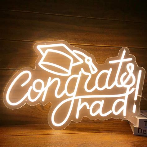 Congrats Grad Led Neon Sign Flexiable Silicone Neon With Transparent