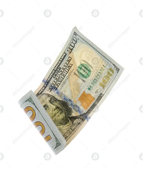 One Hundred Dollar Banknote On White Background American National