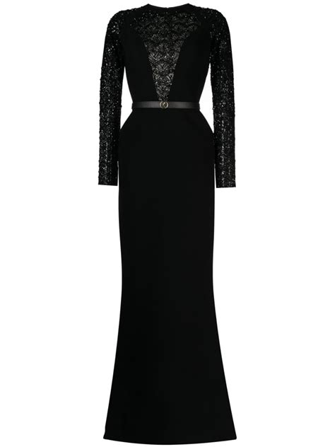 Saiid Kobeisy Bead Embellishment Long Dress Black Farfetch