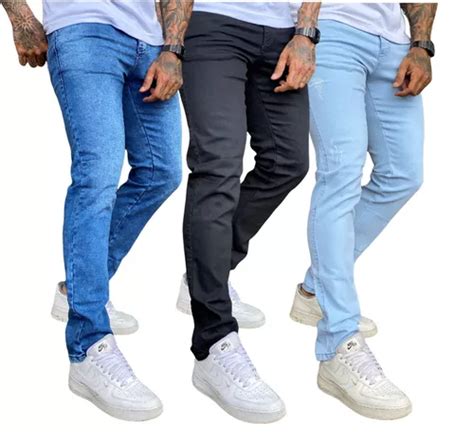 Kit 3 Calças Masculinas Jeans Sarja Skinny Varias Escolhas Frete grátis