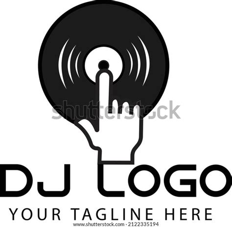 Dj Logo Vector Hand On Vinyl Stock Vector Royalty Free 2122335194 Shutterstock