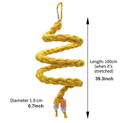 Parrot Climb Rope Cage Accessories Spiral Climb Rope Phoenix Peony