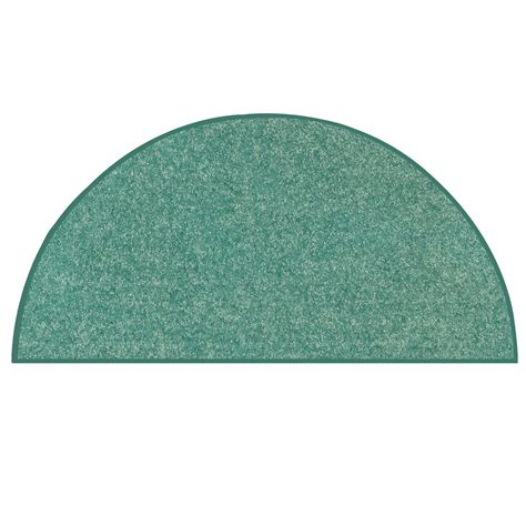 Ambiant Pet Friendly Solid Color Area Rugs Teal X Half Round