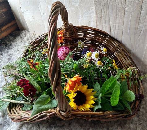 Flower Gathering Basket Woven From Scottish Willow Etsy