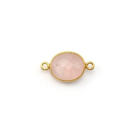 Quartz Rose Ovale Facette Sertie Sur Argent Dor L Or Fin