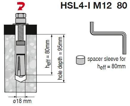 Hilti Hsl I M Heavy Duty Wedge Anchor Instructions