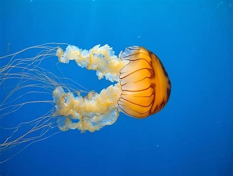 Premium AI Image | Yellow Jellyfish in the Ocean