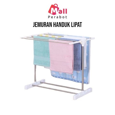 Jual Mall Perabot Towel Rack Jemuran Handuk Lipat Stainless Portable