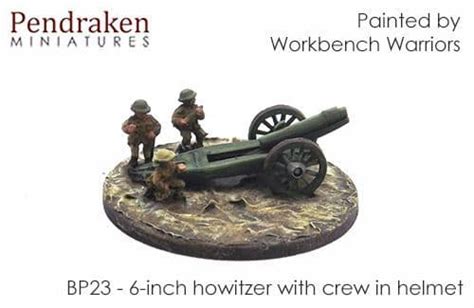 Pendraken Mm Wwi British Inch Howitzer With Crew In Helmet